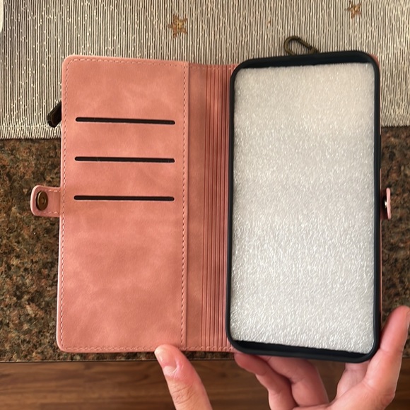 iPhone 13 Pro Max Rose Pink Phone Case Wallet - Picture 3 of 4